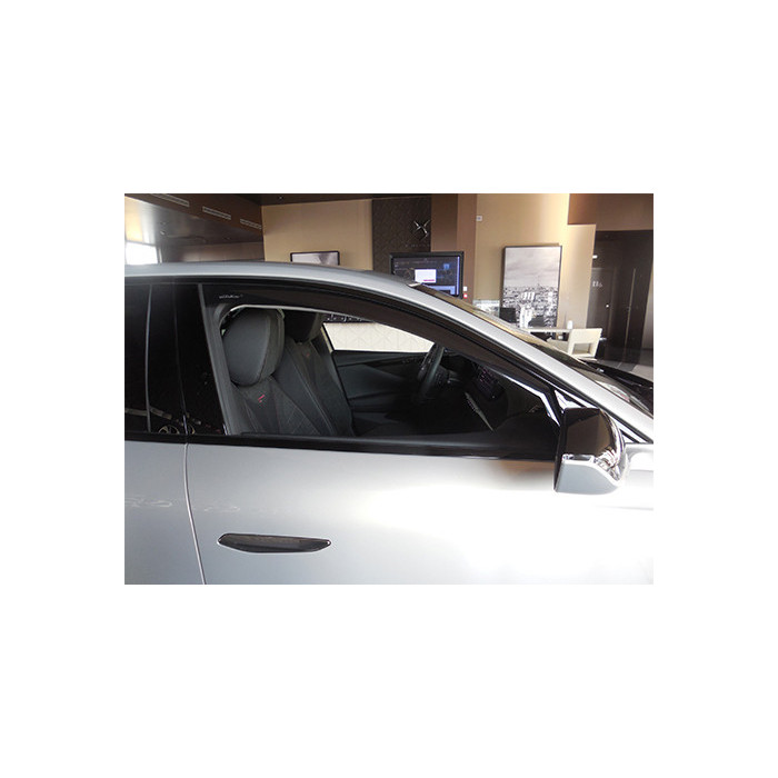 Paire De Déflecteurs D'air Avant Pour Citroën C-Élysée (4 Portes) 2013+ - Gris, Compatibles Système Anti-pincement