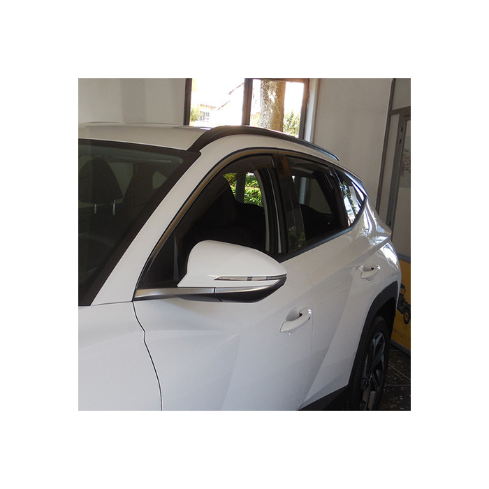 AUTO CLOVER Lot 6 Déflecteurs D’Air Hyundai Santa Fe 2013-2018 – Teintés, Faciles à Poser, Anti-Bruit Vent